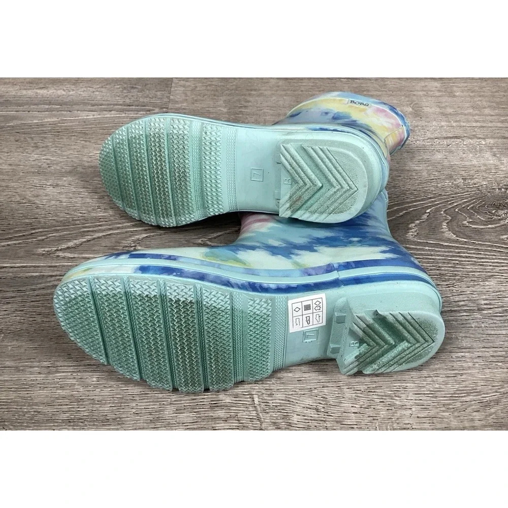 Skechers Bobs Womens Size 7 Rain Boots Ankle Calf Boot 113385 Tie Dye